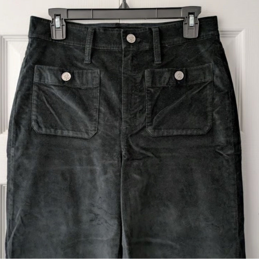 J. Crew Black Wide Leg Pants Velvet Sailor Style - Sz 28